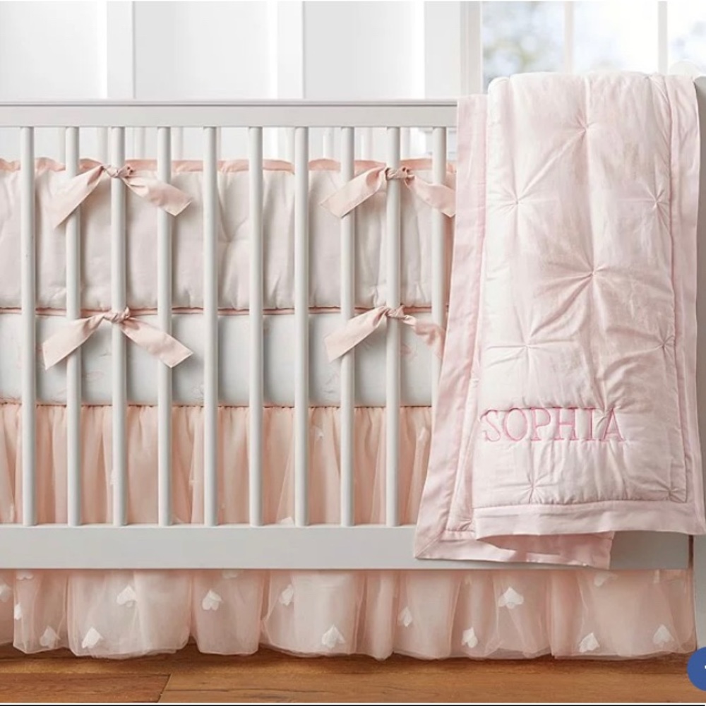 Pottery Barn Kids Blush Pink Crib Bedding Set